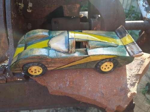 Hand carved Wooden Car - Le Mans Racecar