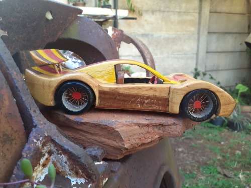 Hand carved Wooden Car - Racecar