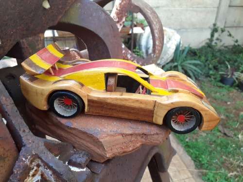 Hand carved Wooden Car - Racecar