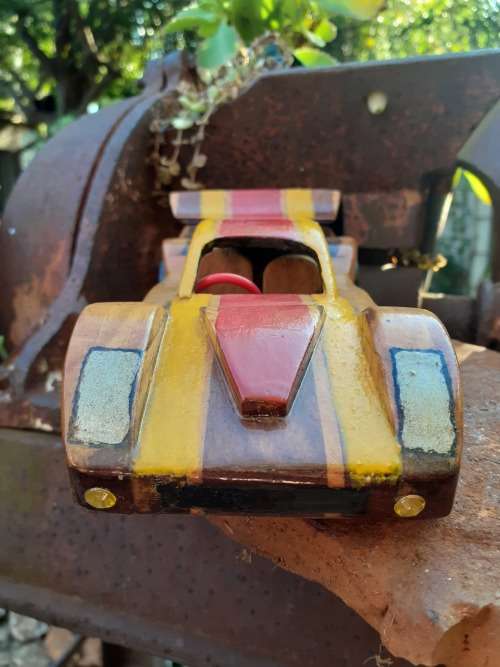 Hand carved Wooden Car - Racecar