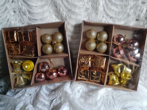 Christmas Ornament Set - Assorted Gold 16pc