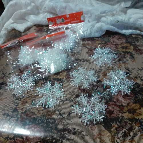 Tinsel Snowflakes - Small 6pc
