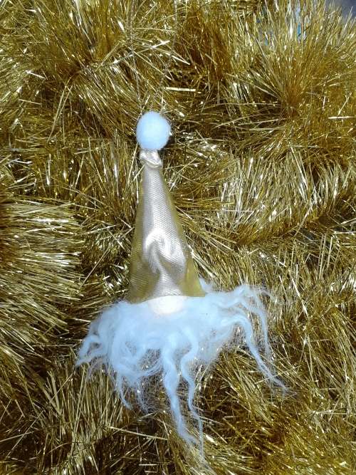 Gold Santa Ornament
