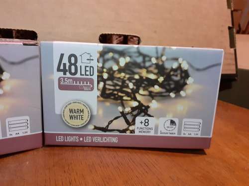48 LED Light string Warm White - Battery Operated with Timer