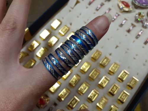 Thin Metal Rings - 10pc Random Colours