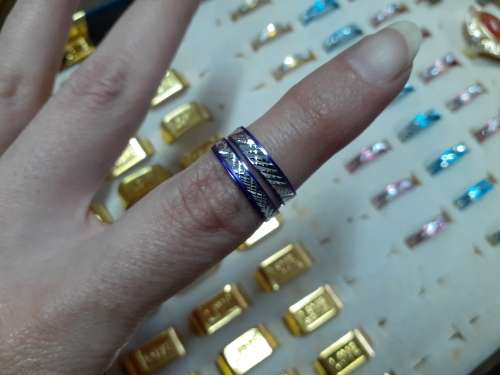 Thin Metal Rings - 10pc Random Colours