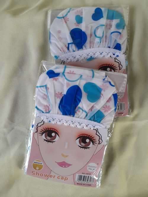 Shower Cap - Blue Hearts