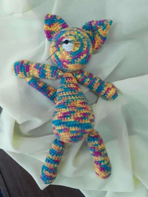Rainbow Crochet Cat