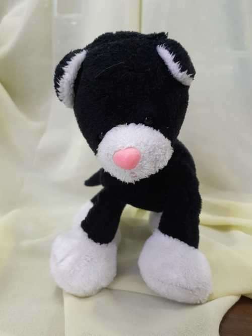 Plush Black and White Cat
