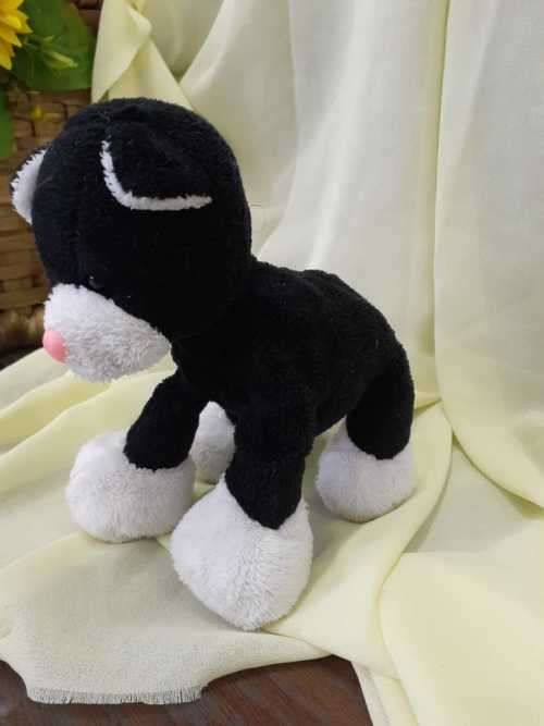 Plush Black and White Cat
