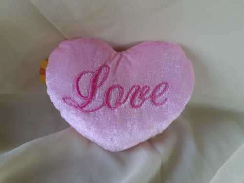 Plush Pink Heart `Love`