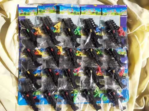 Plastic Spring-Loaded Mini Rifles with balls and Soldier - Each