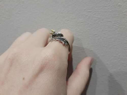 Adjustable Silver Dragon Wrap Fashion Ring