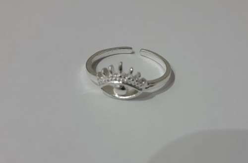 Adjustable Silver Eye Fashion Ring