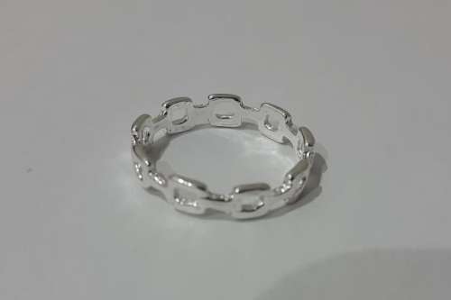 Silver Square-link Chain Fashion Ring