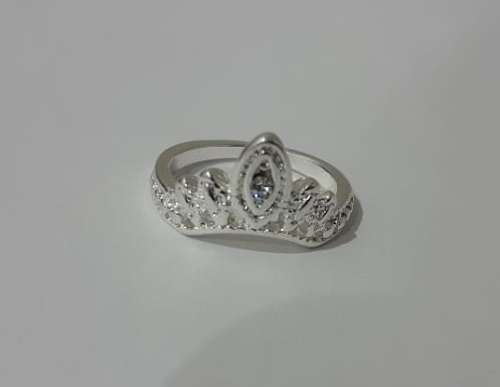 Silver Fashion Ring - Tiara with Rhinestone