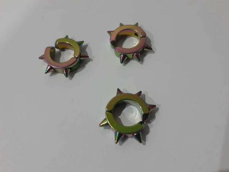 Ear Cuff - Multicolour Spiky, No Piercing Earring - Each