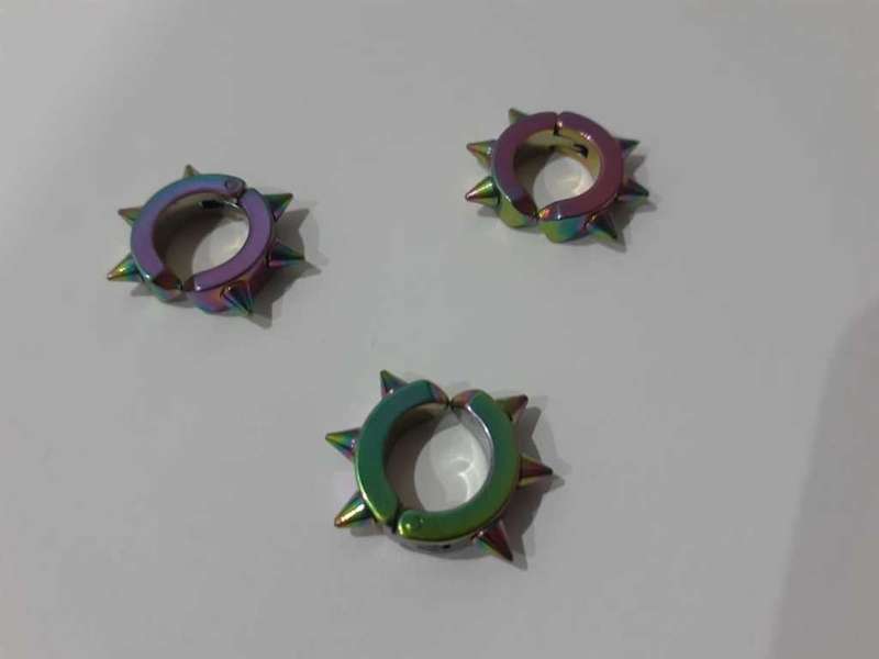 Ear Cuff - Multicolour Spiky, No Piercing Earring - Each