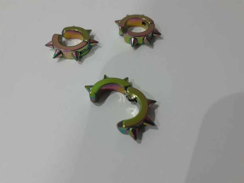Ear Cuff - Multicolour Spiky, No Piercing Earring - Each