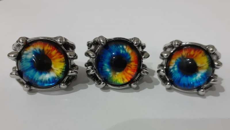 Silver Fashion Glow in Dark Eye Ring