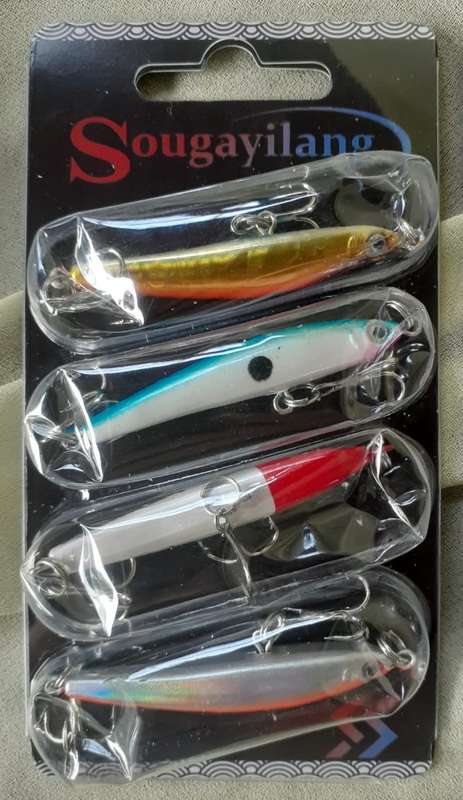 Hard Plastic Fishing Lure Jerkbait Set of 4