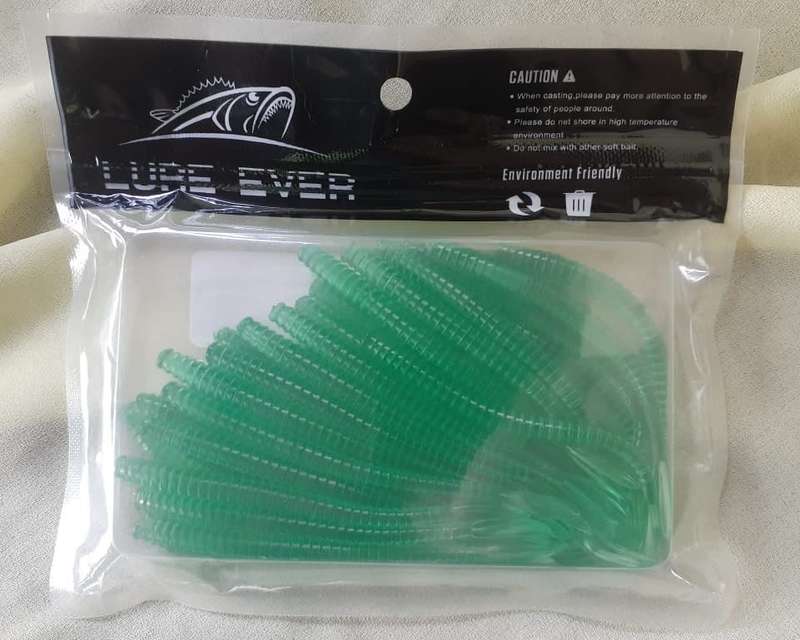 Soft Plastic Fishing Lures 30pc Worm Green