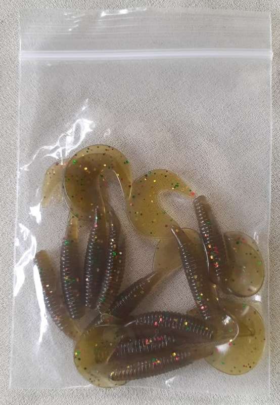 Soft Plastic Fishing Lures 10pc Dirty Green