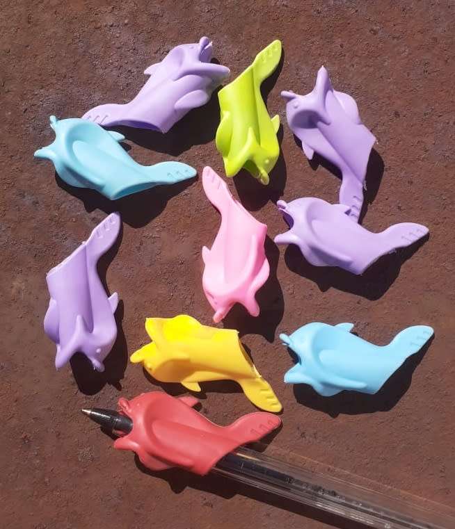 Rubber Dolphin Pen Grip Writing Posture Corrector - Assorted Colours EACH