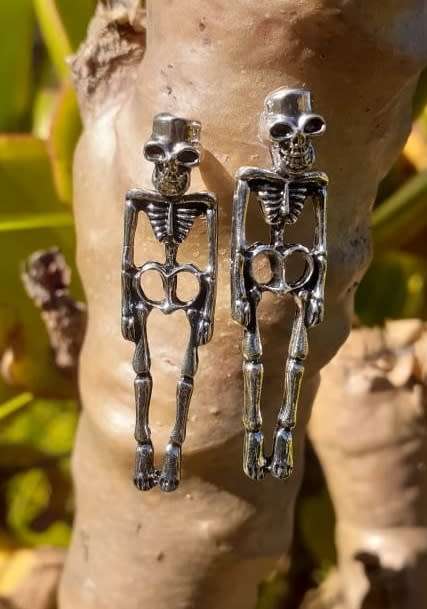Metal Skeleton Dangle Earrings