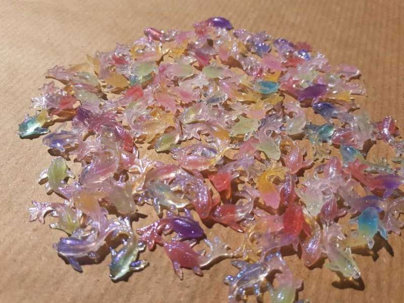 Mini Shiny Resin Noctilucent Koi Fish Charms 10pcs