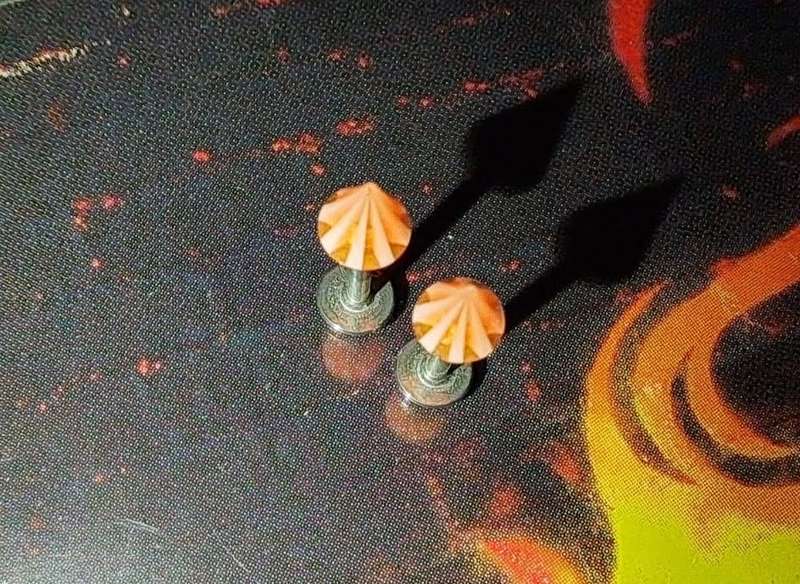 Cone Piercing Stud - Orange Starburst