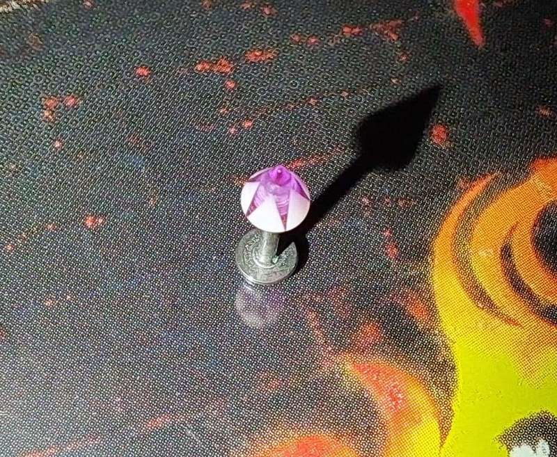 Cone Piercing Stud - Purple Star