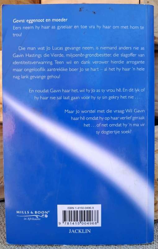 Mills and Boon in Afrikaans - Die miljoener se eis: n Huwelik
