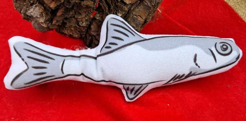 Canvas Catnip Soft Toy Fish Grey Mackerel
