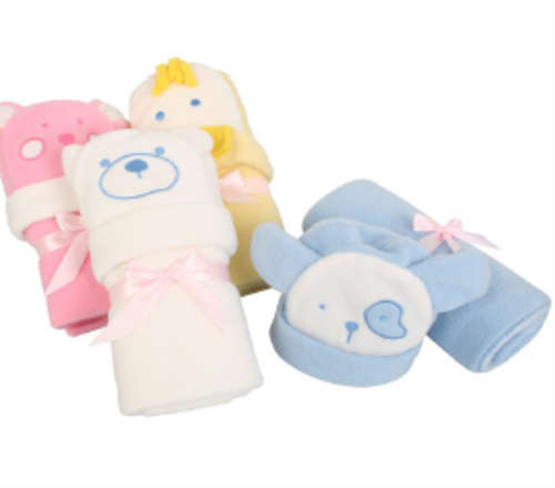BLANKET POLAR-FLC W/BEANIE ASST 76X76cm