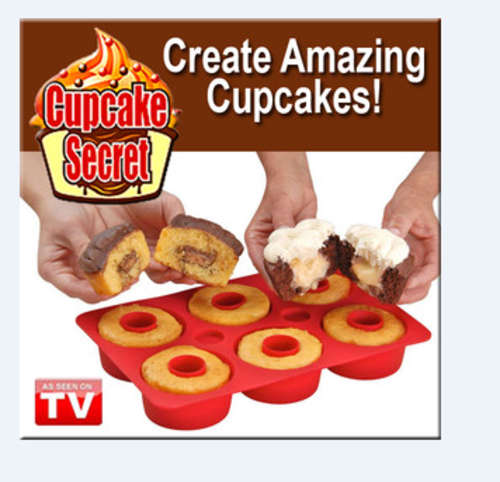 CUPCAKE SECRET Non-Stick Silicone Baking Pan | As Seen on TV | NEW