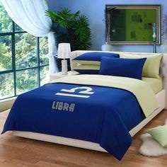 6 PIECE QUEEN SIZE LIBRA SIGN COTTON FEEL DUVET COVER SET A MUST HAVE