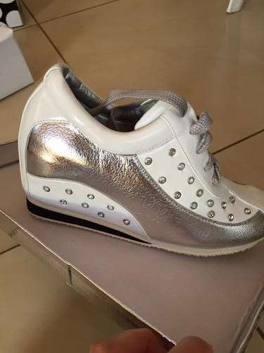 White with sliver waged shoes make a statement with these