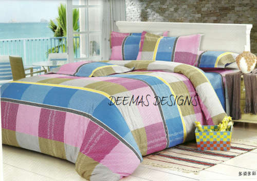 6 PIECE QUEEN SIZE COTTON FEEL DUVET COVER SET A MUST HAVE