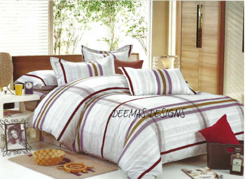 6 PIECE QUEEN SIZE COTTON FEEL DUVET COVER SET A MUST HAVE