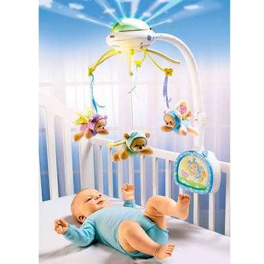 Fisher price teddy bear mobile& remote with free fisher price rattle