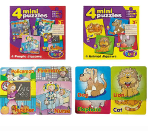 4 MINI PUZZLES TO LEAN AND PLAY WITH!!!!!!!