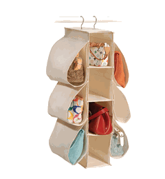 10 POCKET HANGING PURSE ORGANIZER!!!!!!!! INSTANLY ORGANIZE YOUR BAGS AS SEEN ON TV