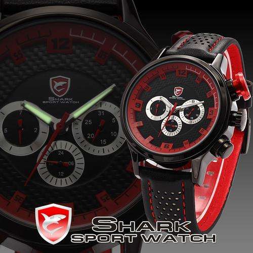 SHARK **GRAN TURISMO** INSPIRED RED TRIM CHRONOGRAPH WATCH