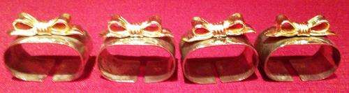 Serviete Metal Rings With Gold Coloured Bows