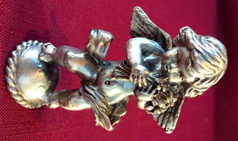Pewter Lead Metal Baby Angel Cherub Figurine - 6.5 cm Tall