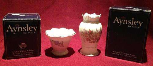 Set of Aynsley Wild Tudor Windsor Spill Vase & Derwent Filled Votive (Candle)