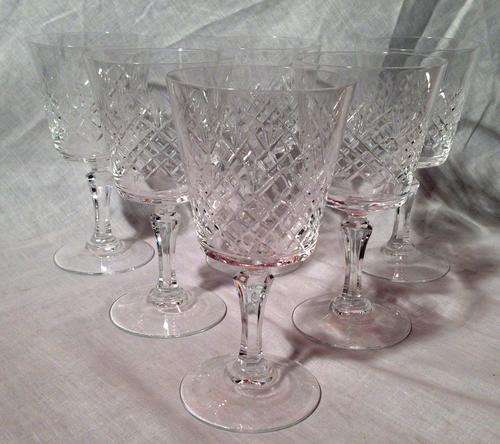 Crystal Wine Glasses Vintage Set of 6