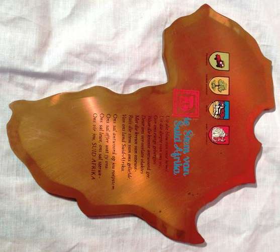 Vintage Die Stem Van Suid Afrika Ã¢ÂÂ Copper Wall Plaque