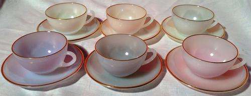 Retro French Arcopal glass Espresso set - 12 Piece